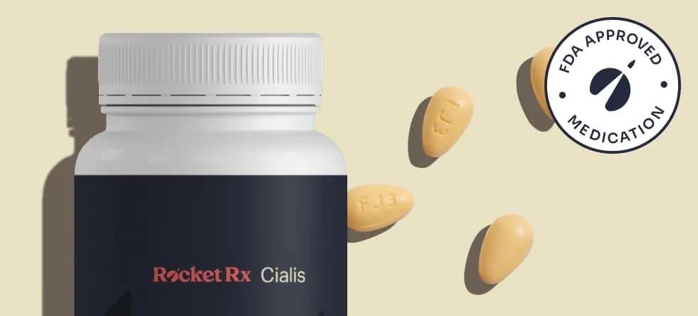 A bottle of Cialis tablets
