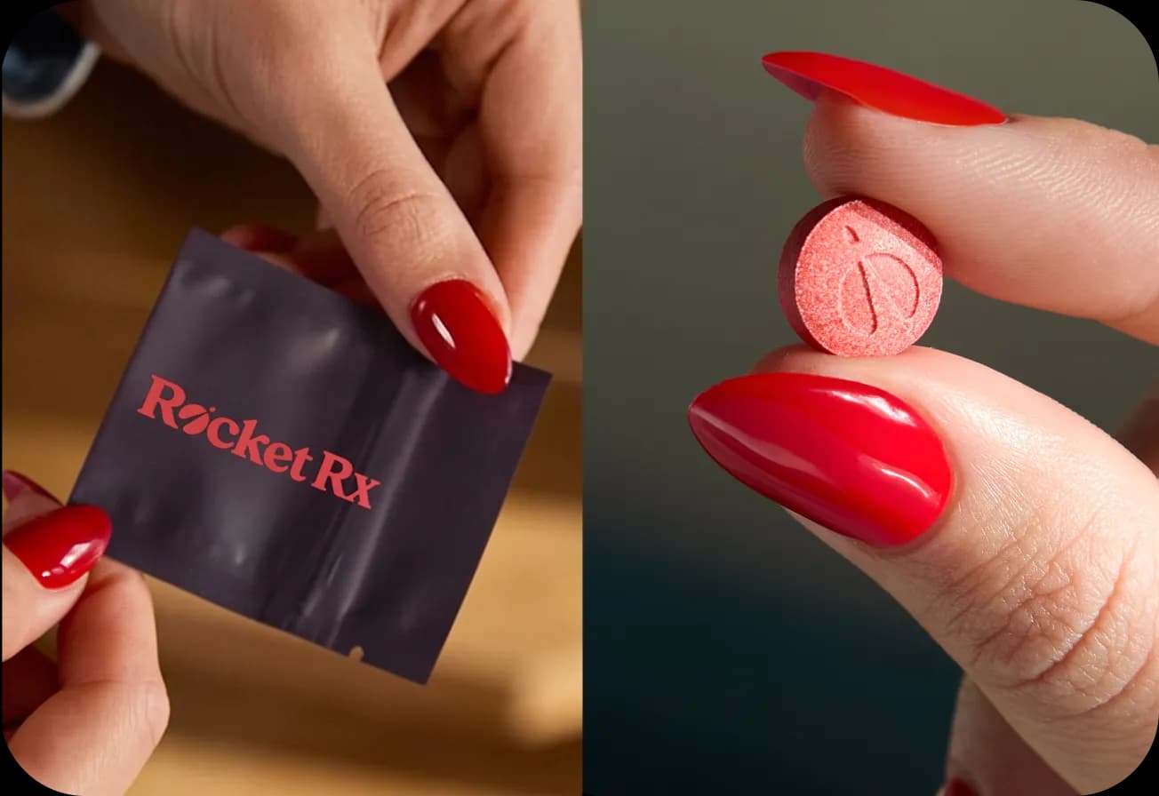 Rocket Chews — RocketRx sachet and taking a chewable mint