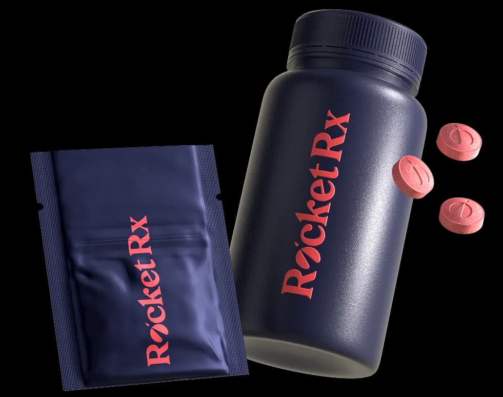 RocketRx chewable bottle and sachet