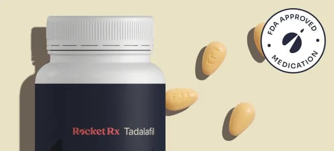 A bottle of Tadalafil tablets