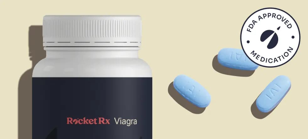 A bottle of Viagra tablets