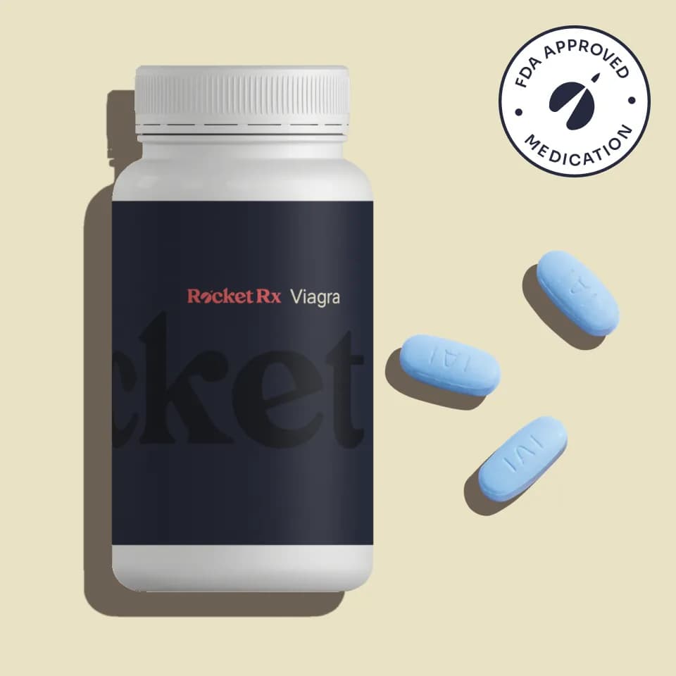 A bottle of Viagra tablets